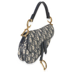 Christian Dior Navy Oblique Canvas Mini Saddle Bag