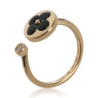 Louis Vuitton Yellow Gold Onyx and Diamond Color Blossom Mini Sun Ring