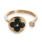 Louis Vuitton Yellow Gold Onyx and Diamond Color Blossom Mini Sun Ring