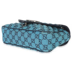 Gucci Blue Matelasse Canvas Diagonal Small GG Marmont Shoulder Bag