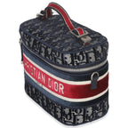 Christian Dior Blue Red Velvet Oblique Diortravel Vanity Case