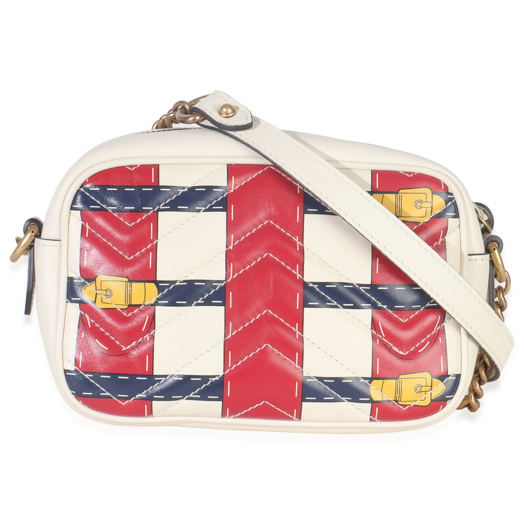 Gucci Trompe LOeil Print Calfskin Matelasse Small GG Marmont Camera Bag