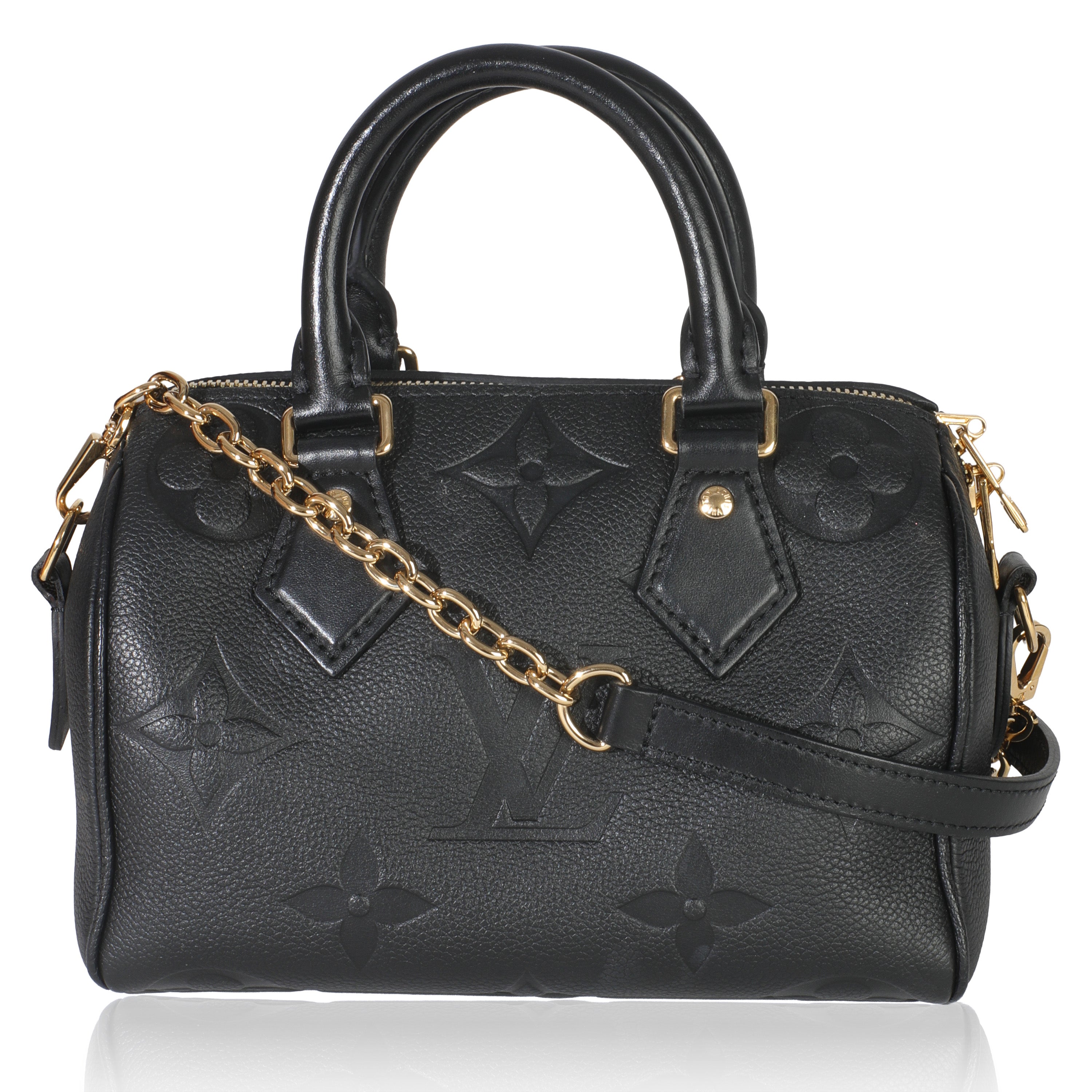 Louis Vuitton Black Giant Monogram Empreinte Speedy Bandouliere 20