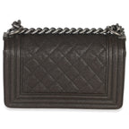 Chanel Brown Quilted Caviar Small Boy Handbag