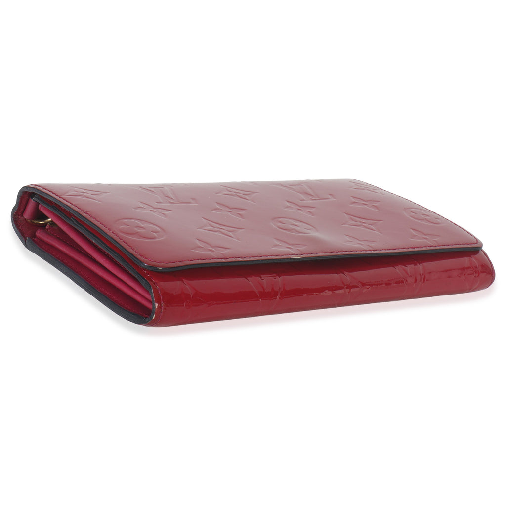 Louis Vuitton Rose Pop Monogram Vernis Sarah Chain Wallet