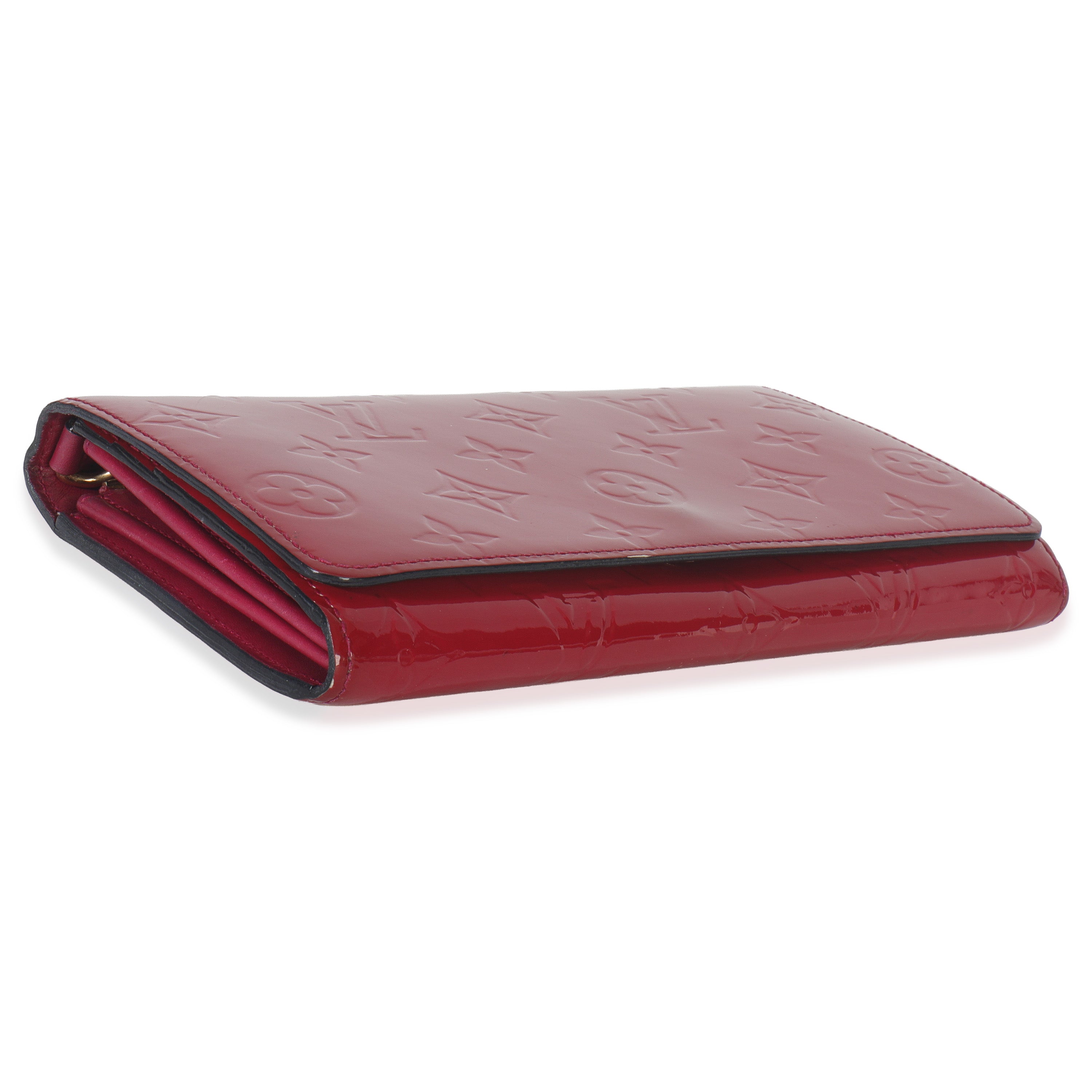 Louis Vuitton Rose Pop Monogram Vernis Sarah Chain Wallet