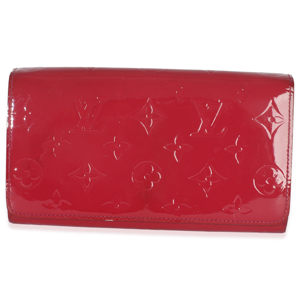 Louis Vuitton Rose Pop Monogram Vernis Sarah Chain Wallet