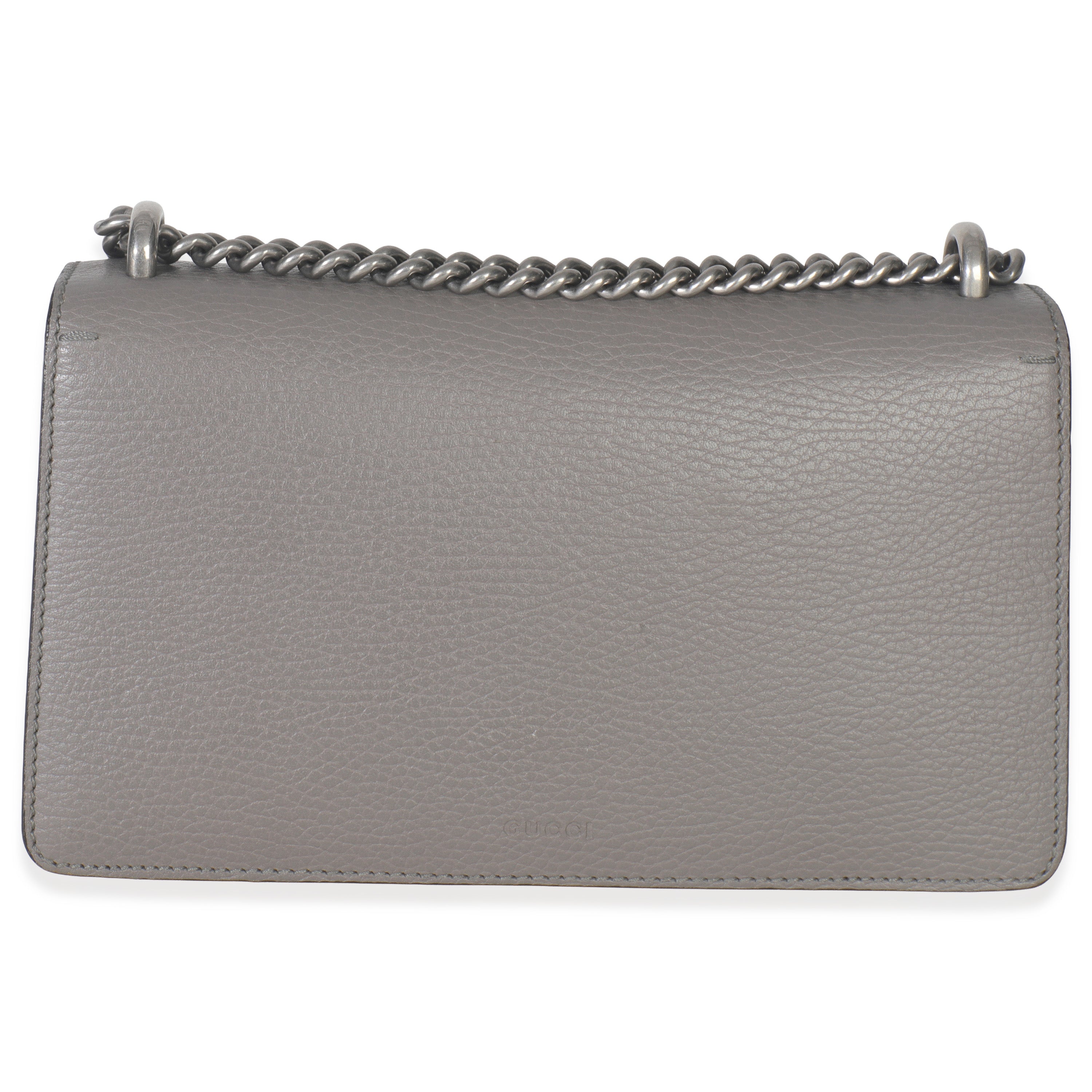 Gucci Dusty Grey Pebbled Calfskin Small Dionysus Shoulder Bag