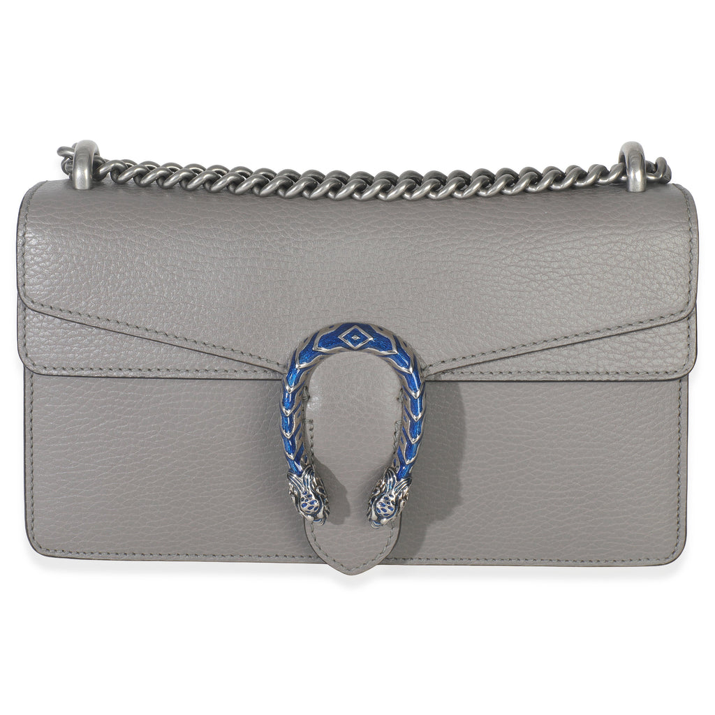 Gucci Dusty Grey Pebbled Calfskin Small Dionysus Shoulder Bag
