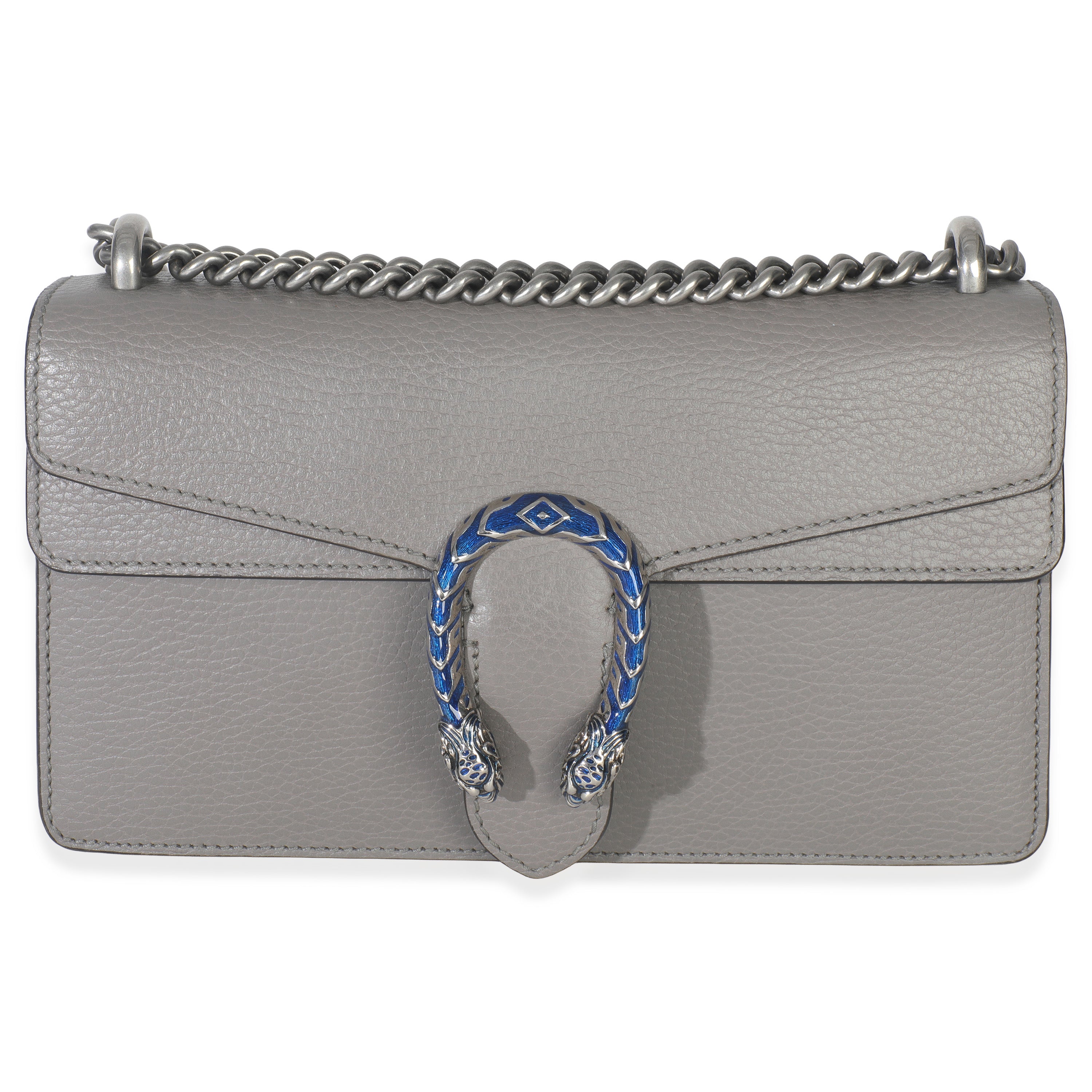 Gucci Dusty Grey Pebbled Calfskin Small Dionysus Shoulder Bag