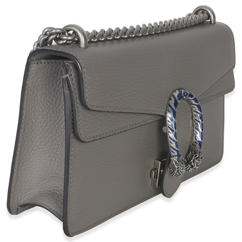 Gucci Dusty Grey Pebbled Calfskin Small Dionysus Shoulder Bag
