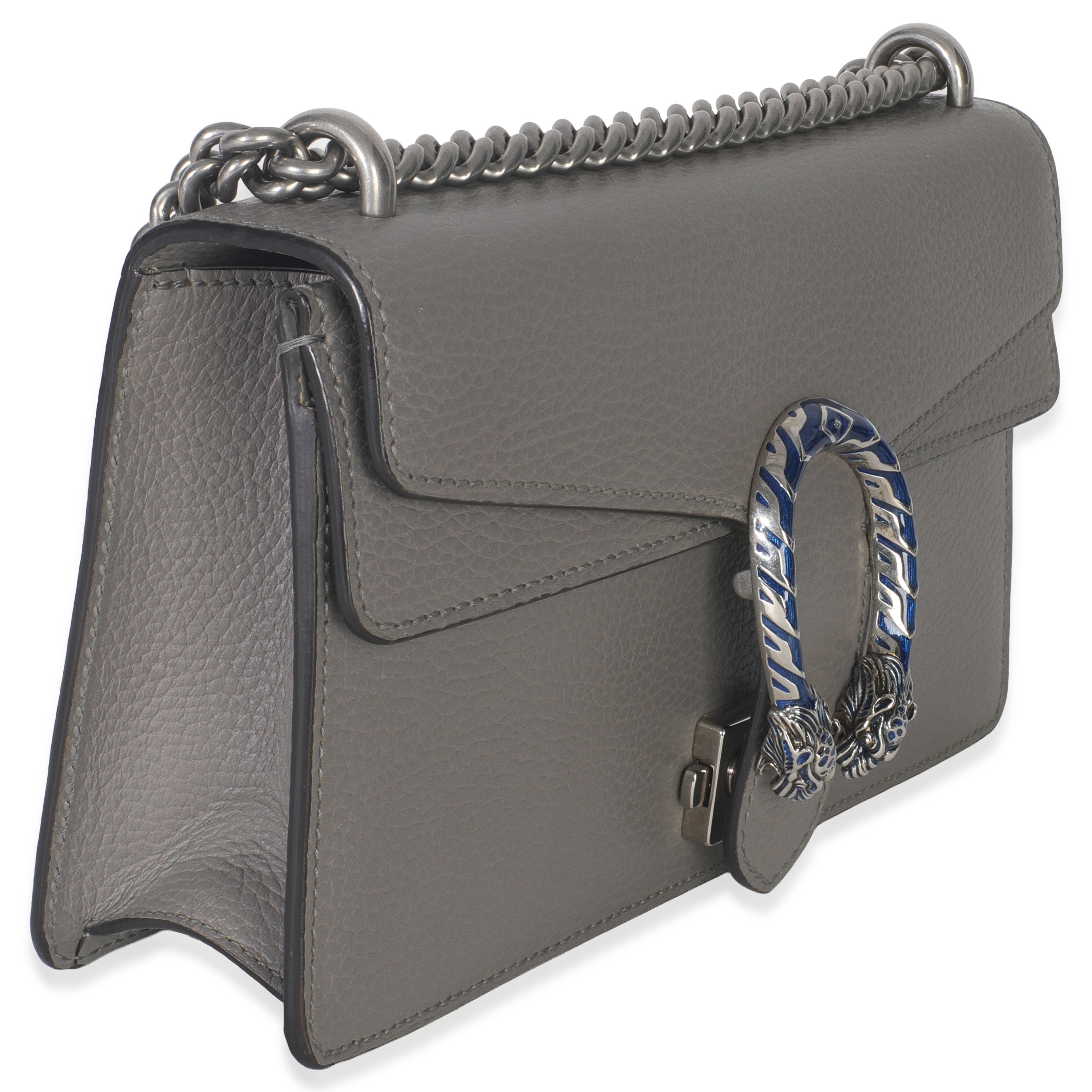 Gucci Dusty Grey Pebbled Calfskin Small Dionysus Shoulder Bag