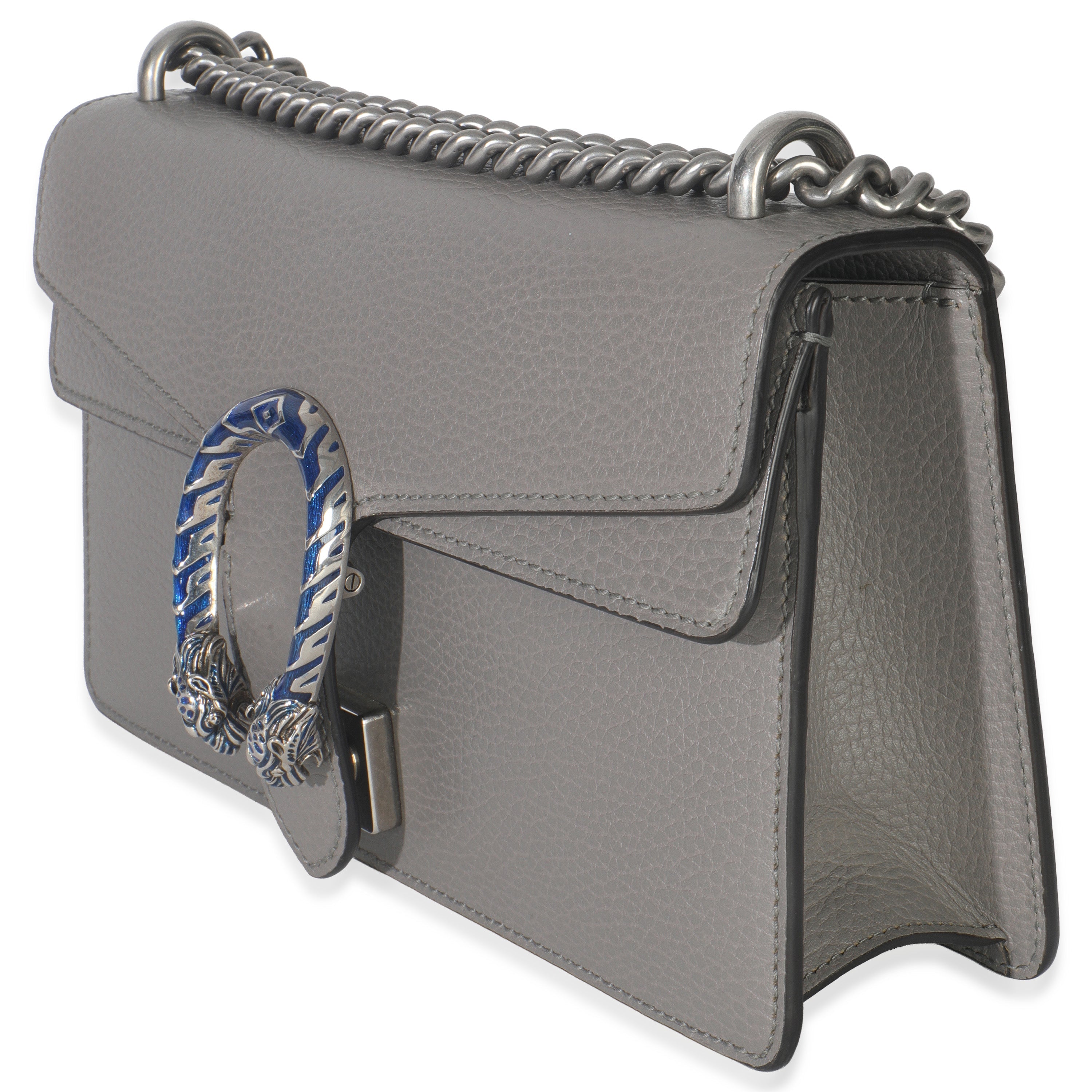 Gucci Dusty Grey Pebbled Calfskin Small Dionysus Shoulder Bag