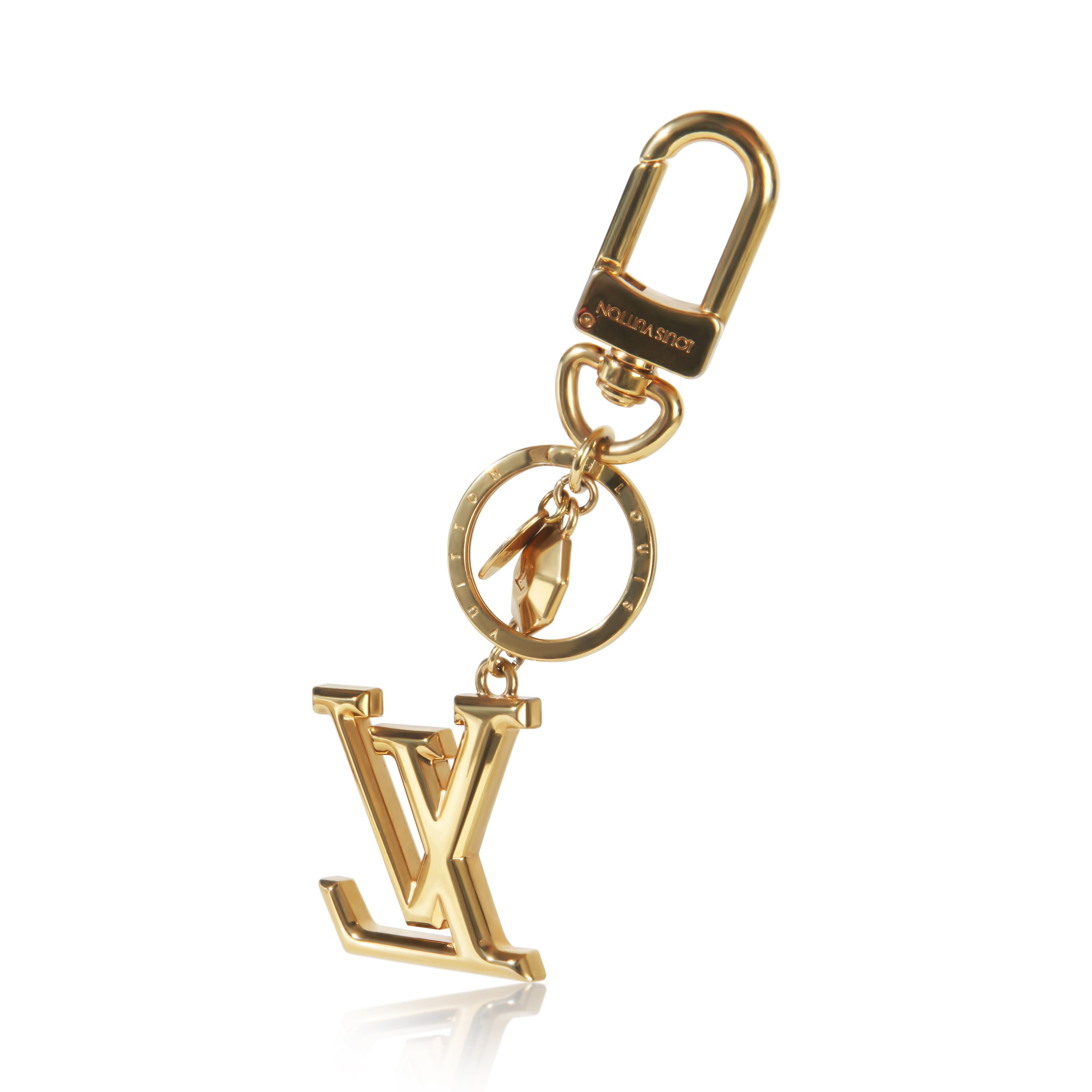 Louis Vuitton Gold Metal LV Facettes Bag Charm Key Holder