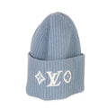 Louis Vuitton Light Blue Wool Monogram LV Headline Beanie