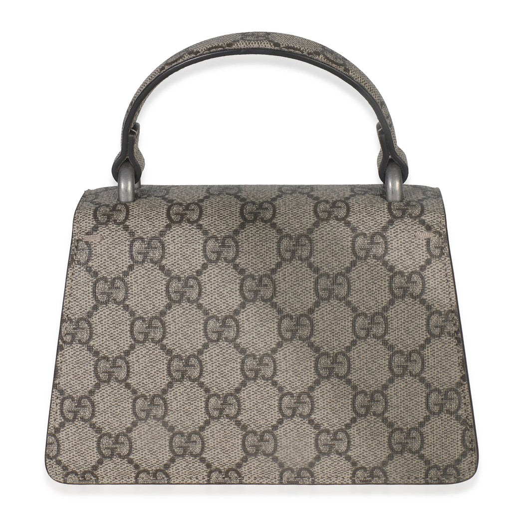 Gucci Beige GG Supreme Canvas Mini Dionysus Top Handle Bag