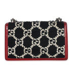 Gucci Black White Red Tweed GG Monogram Medium Dionysus Shoulder Bag