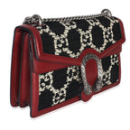 Gucci Black White Red Tweed GG Monogram Medium Dionysus Shoulder Bag