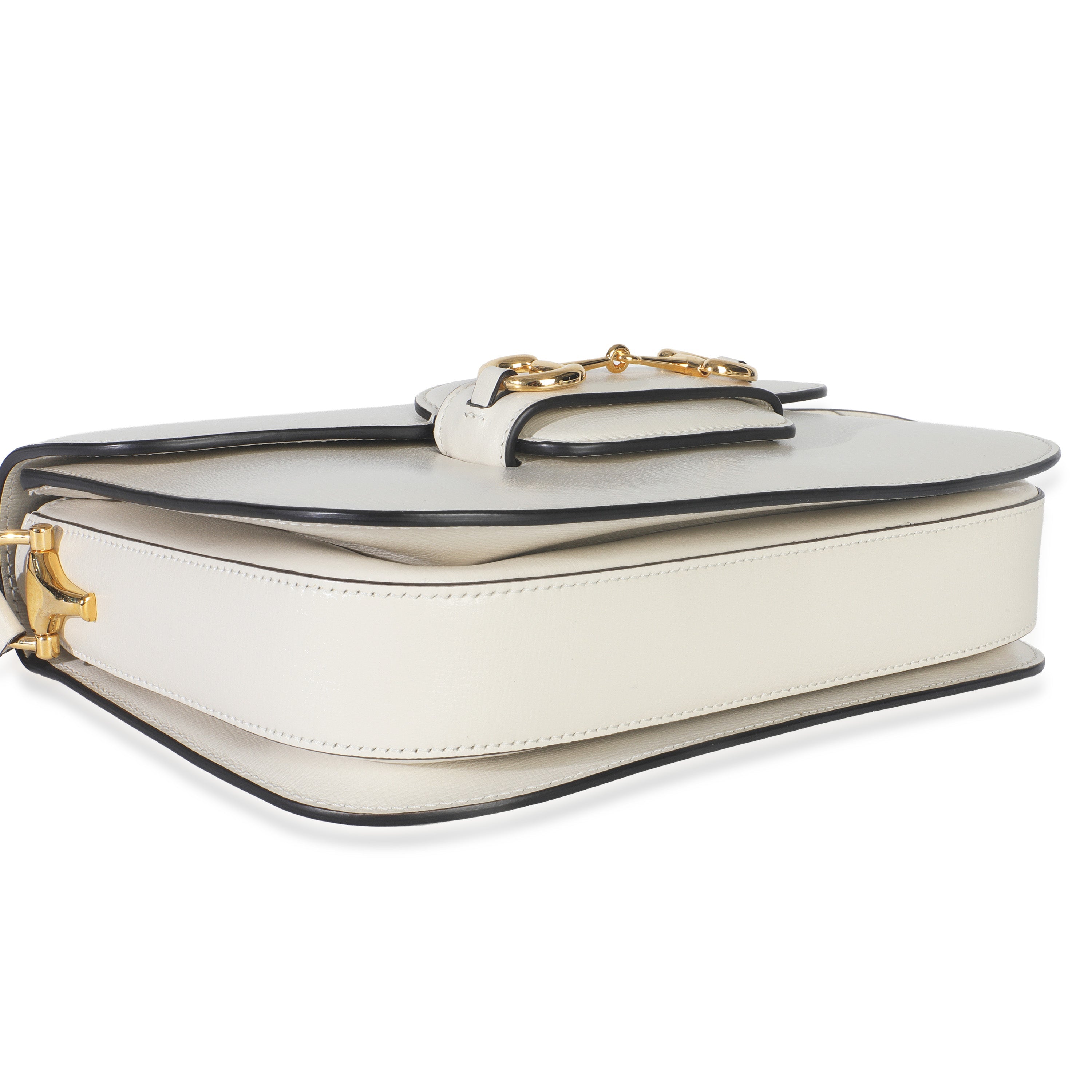 Gucci Mystic White Azalea Calfskin Horsebit Small 1955 Shoulder Bag