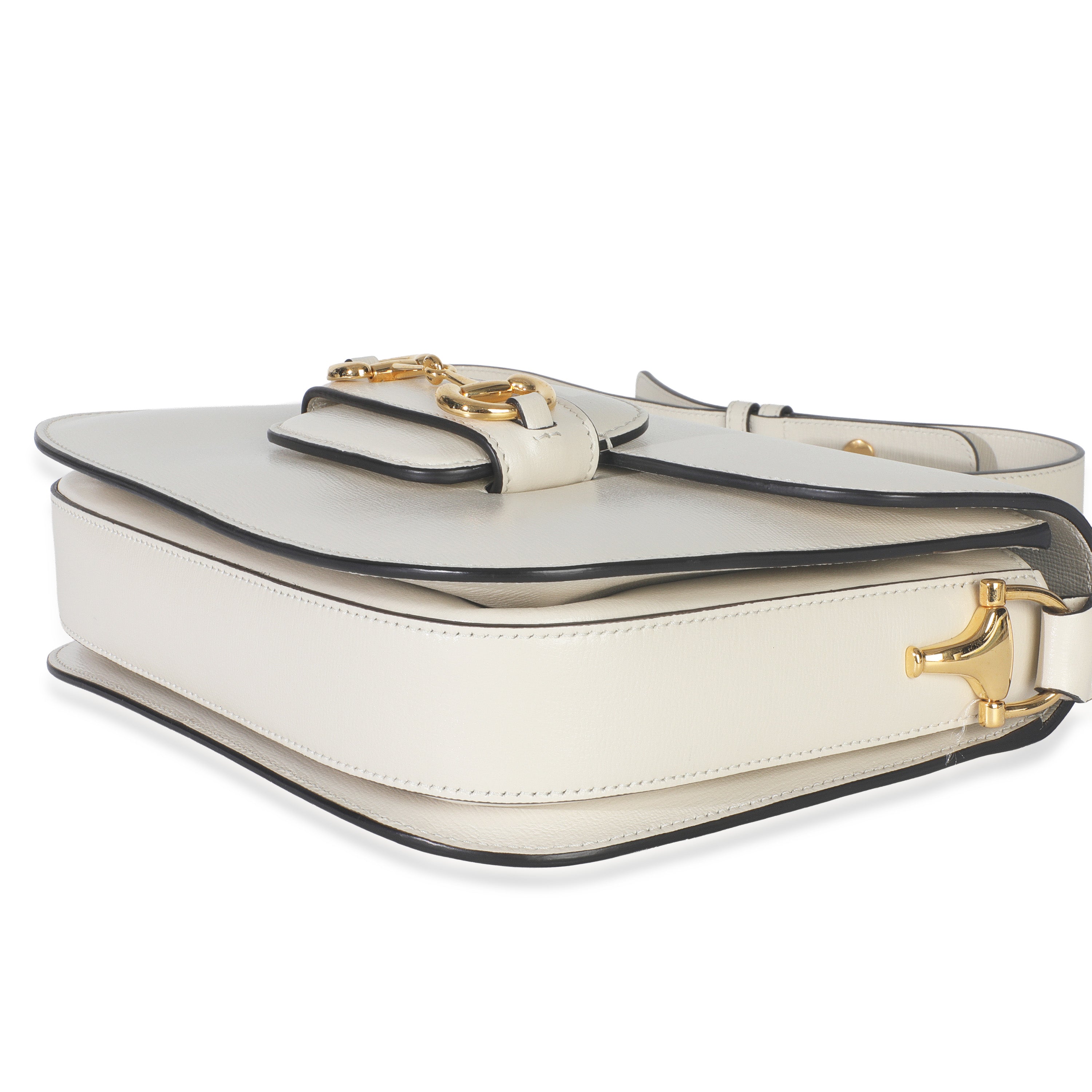 Gucci Mystic White Azalea Calfskin Horsebit Small 1955 Shoulder Bag