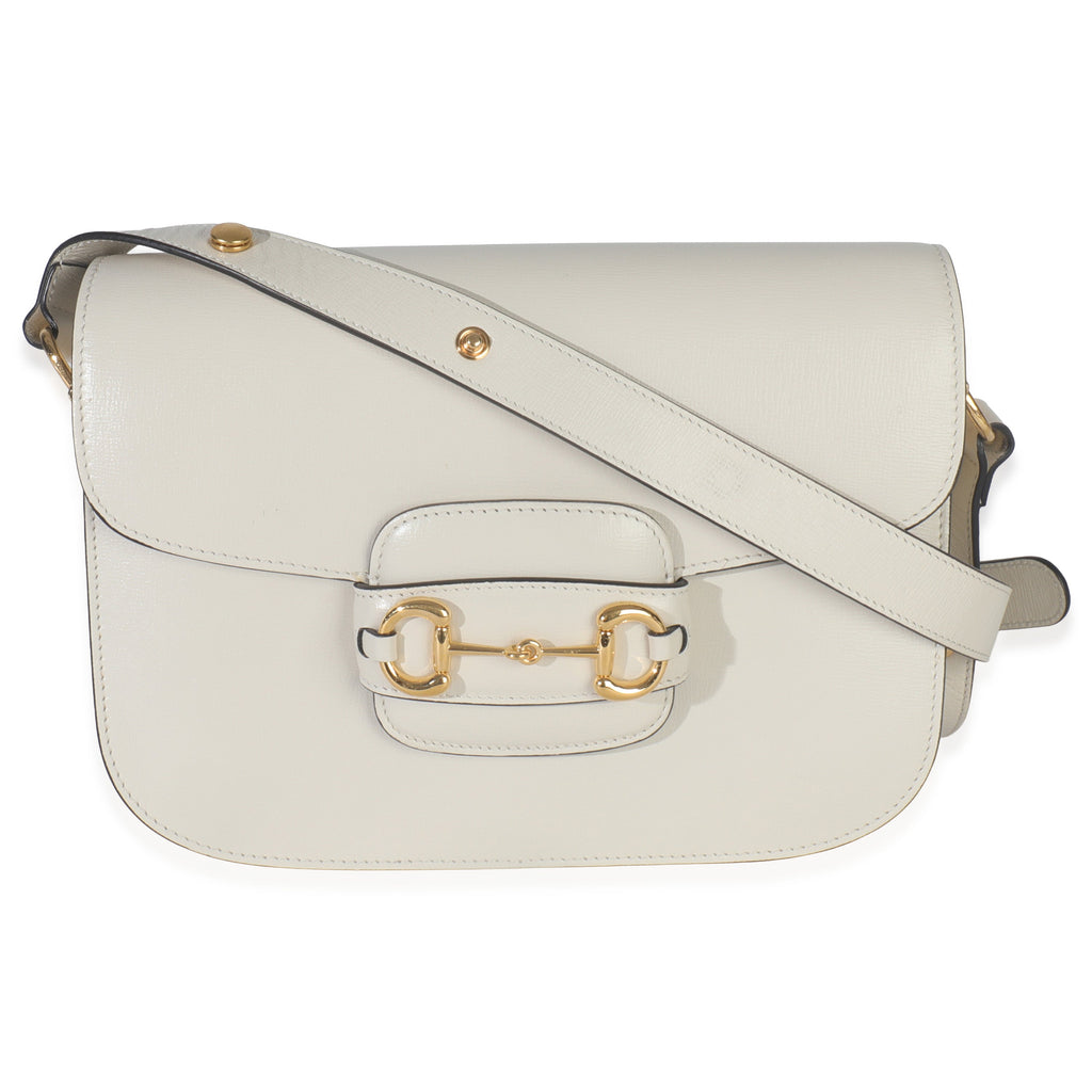 Gucci Mystic White Azalea Calfskin Horsebit Small 1955 Shoulder Bag