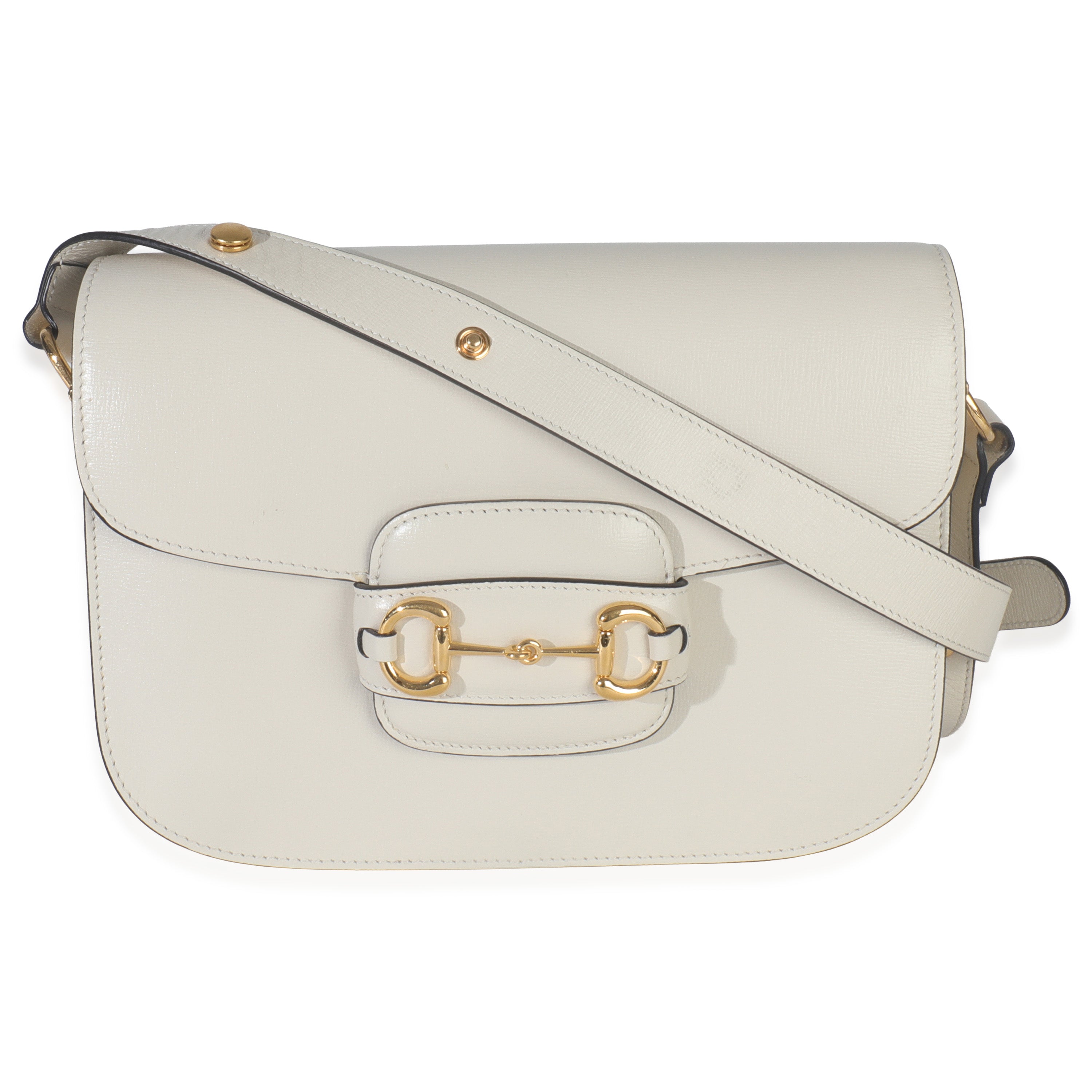 Gucci Mystic White Azalea Calfskin Horsebit Small 1955 Shoulder Bag