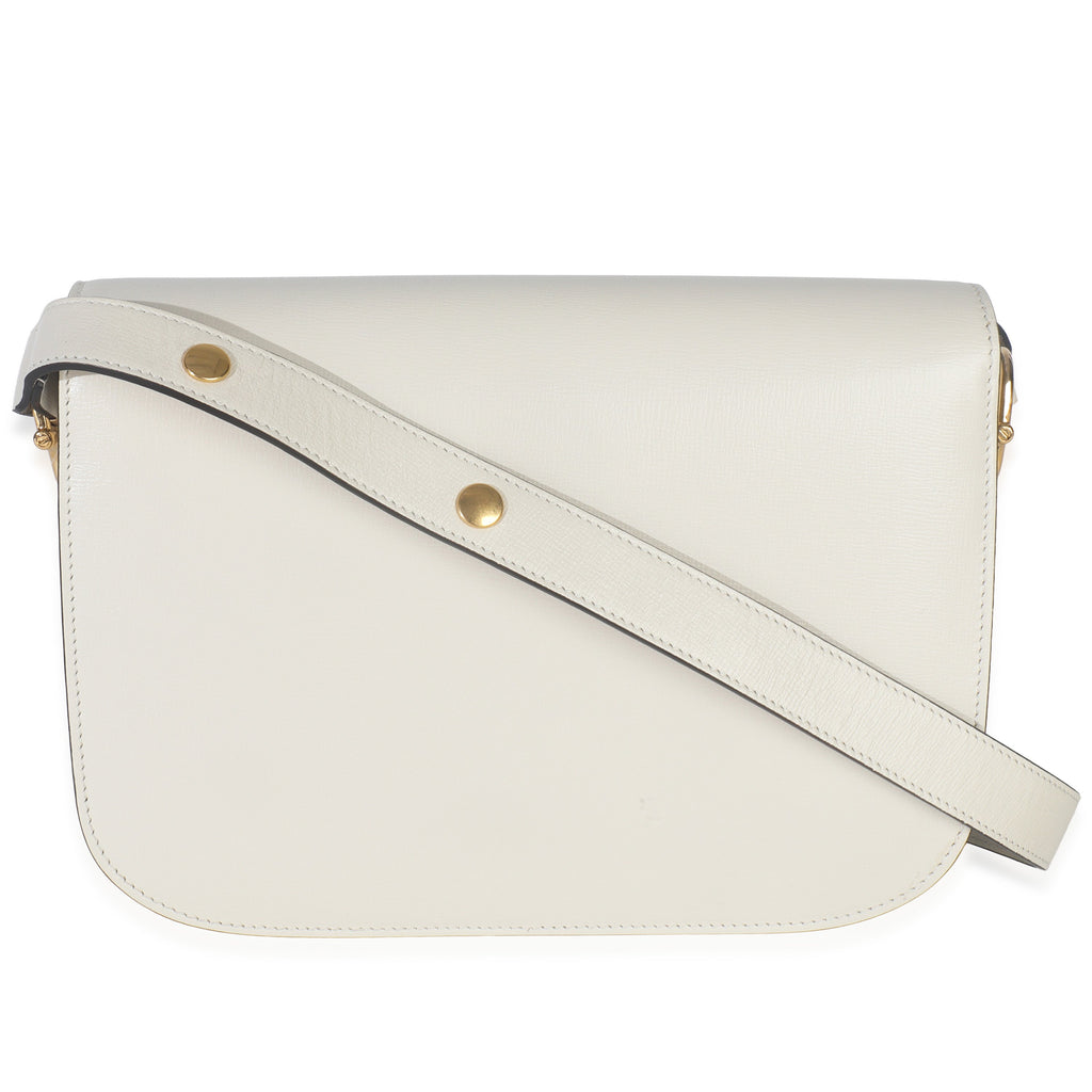 Gucci Mystic White Azalea Calfskin Horsebit Small 1955 Shoulder Bag