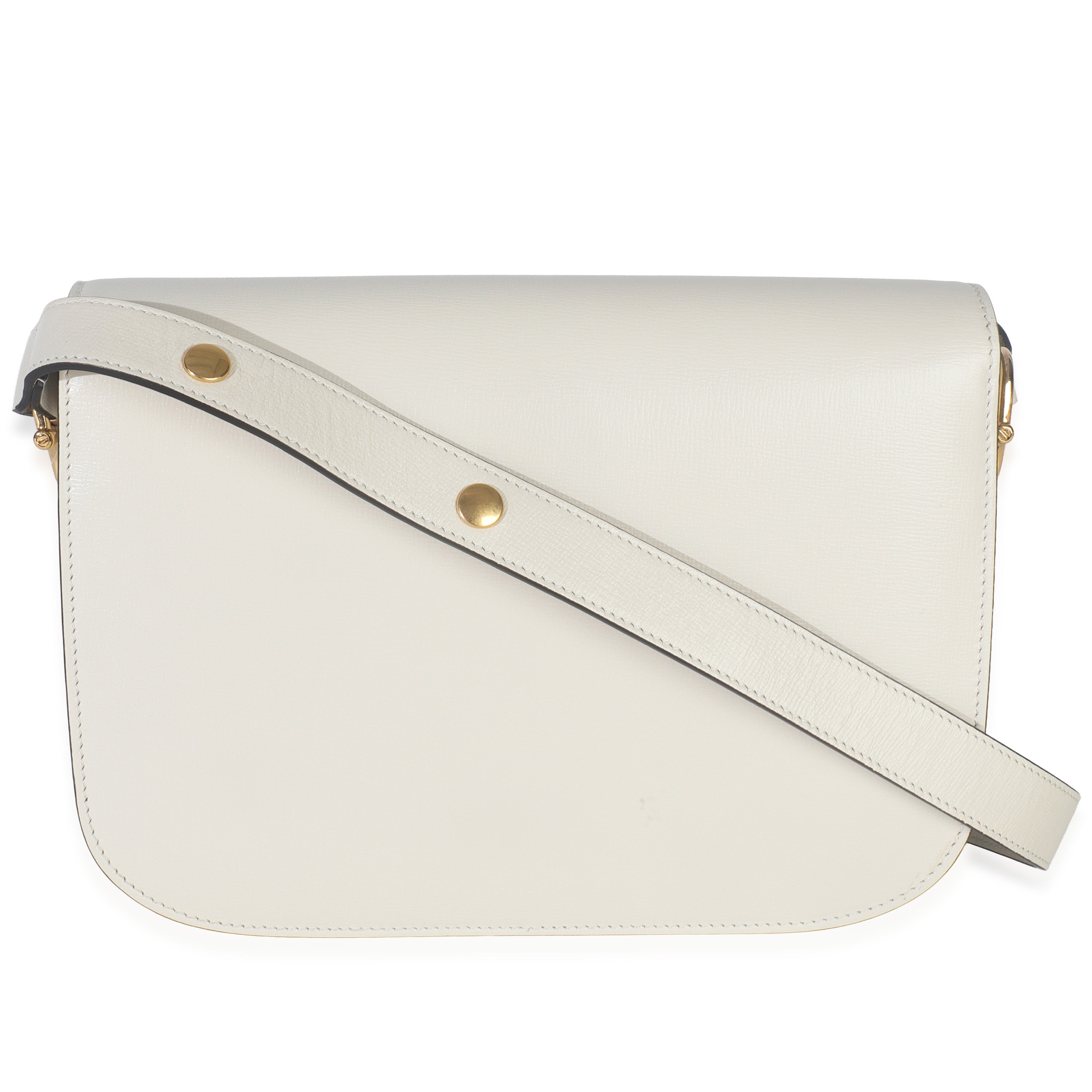 Gucci Mystic White Azalea Calfskin Horsebit Small 1955 Shoulder Bag