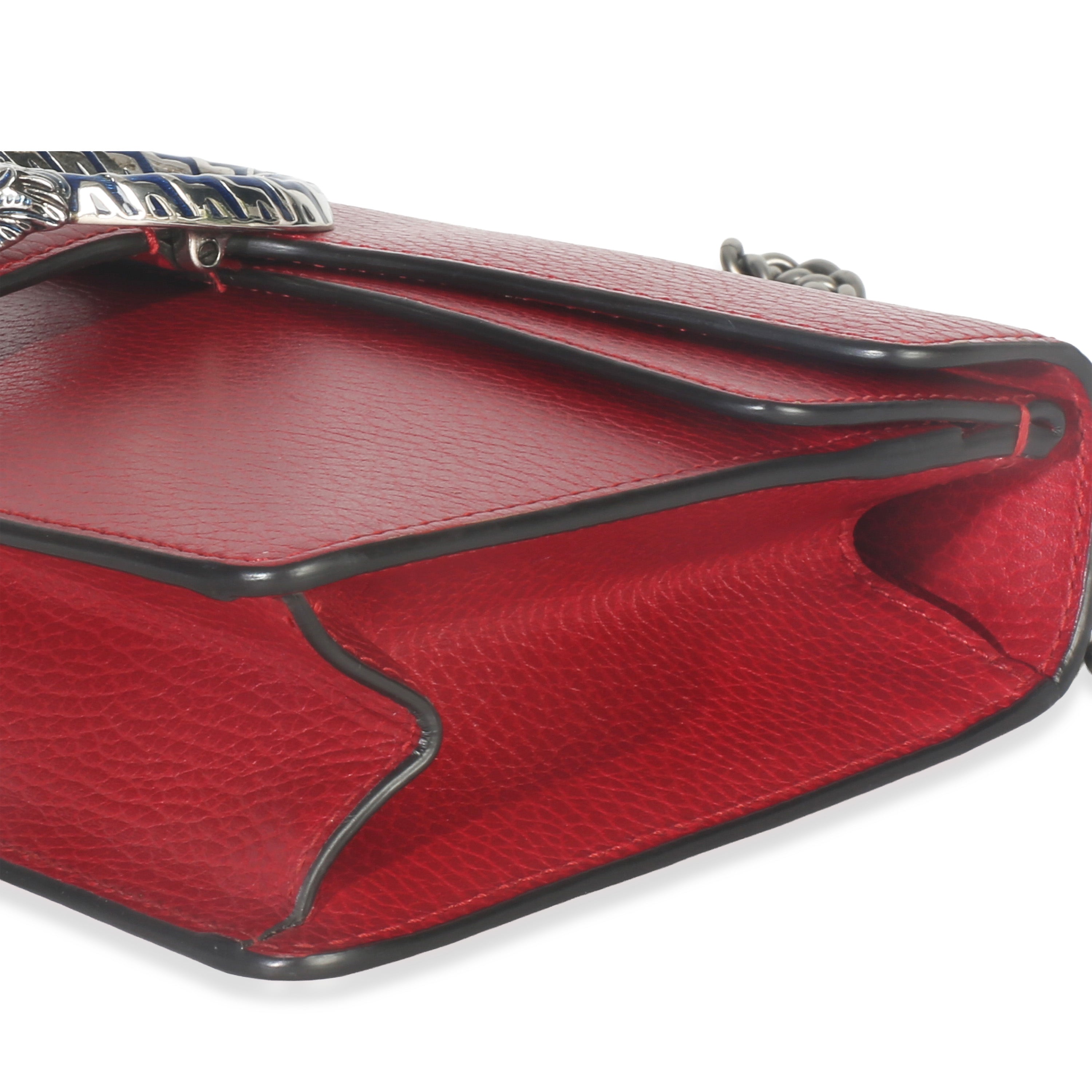 Gucci Red Pebbled Calfskin Small Dionysus Shoulder Bag