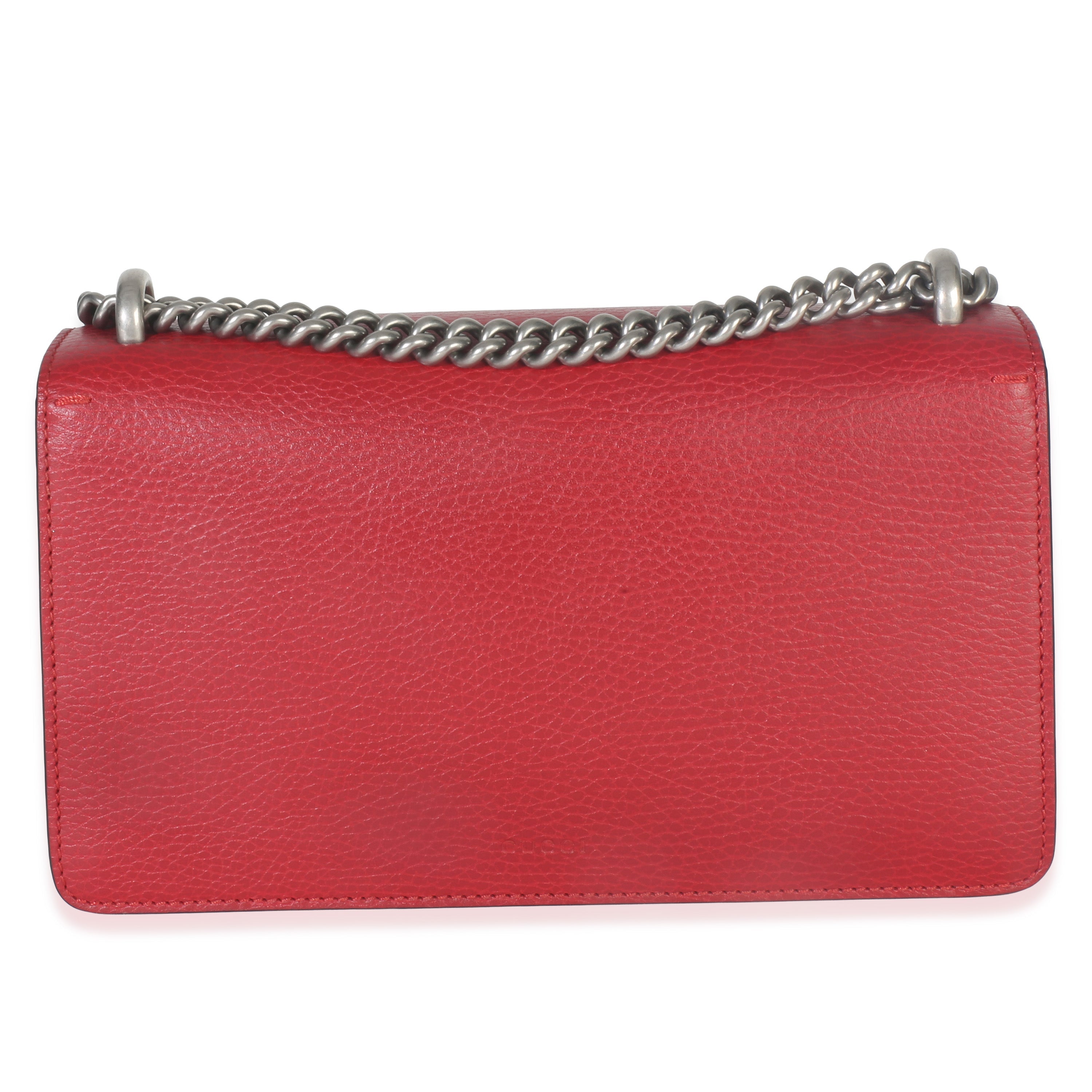 Gucci Red Pebbled Calfskin Small Dionysus Shoulder Bag