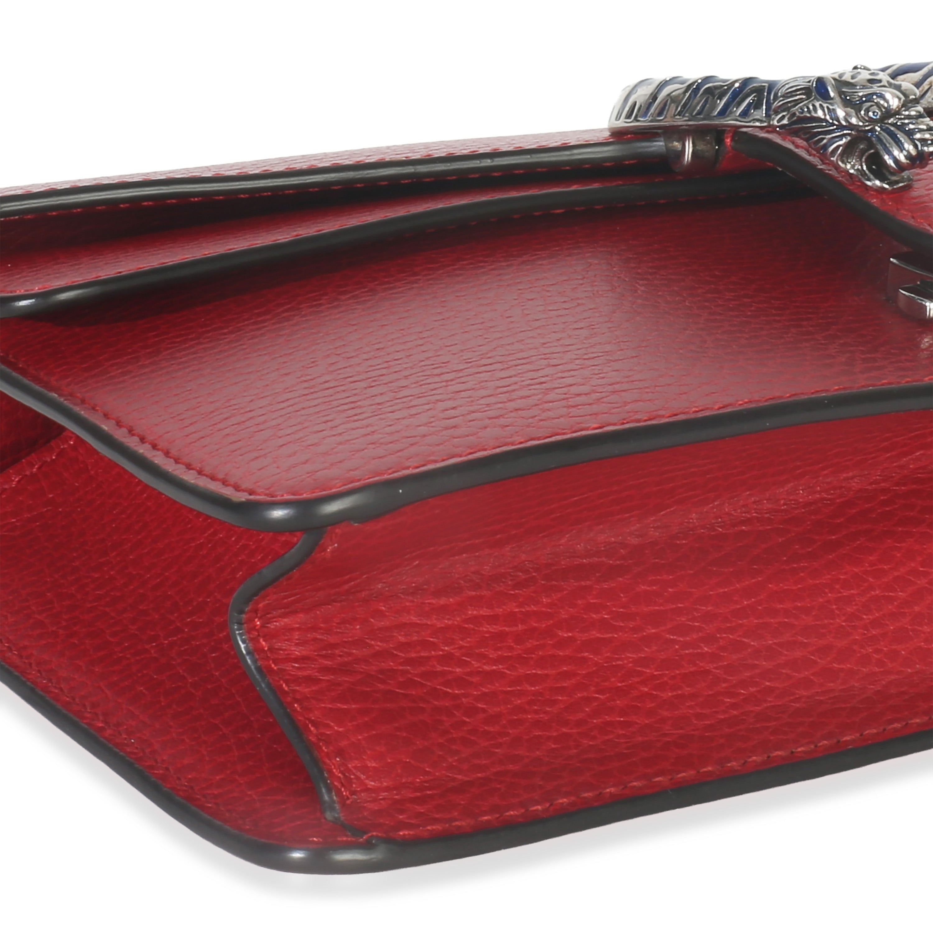 Gucci Red Pebbled Calfskin Small Dionysus Shoulder Bag