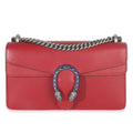 Gucci Red Pebbled Calfskin Small Dionysus Shoulder Bag