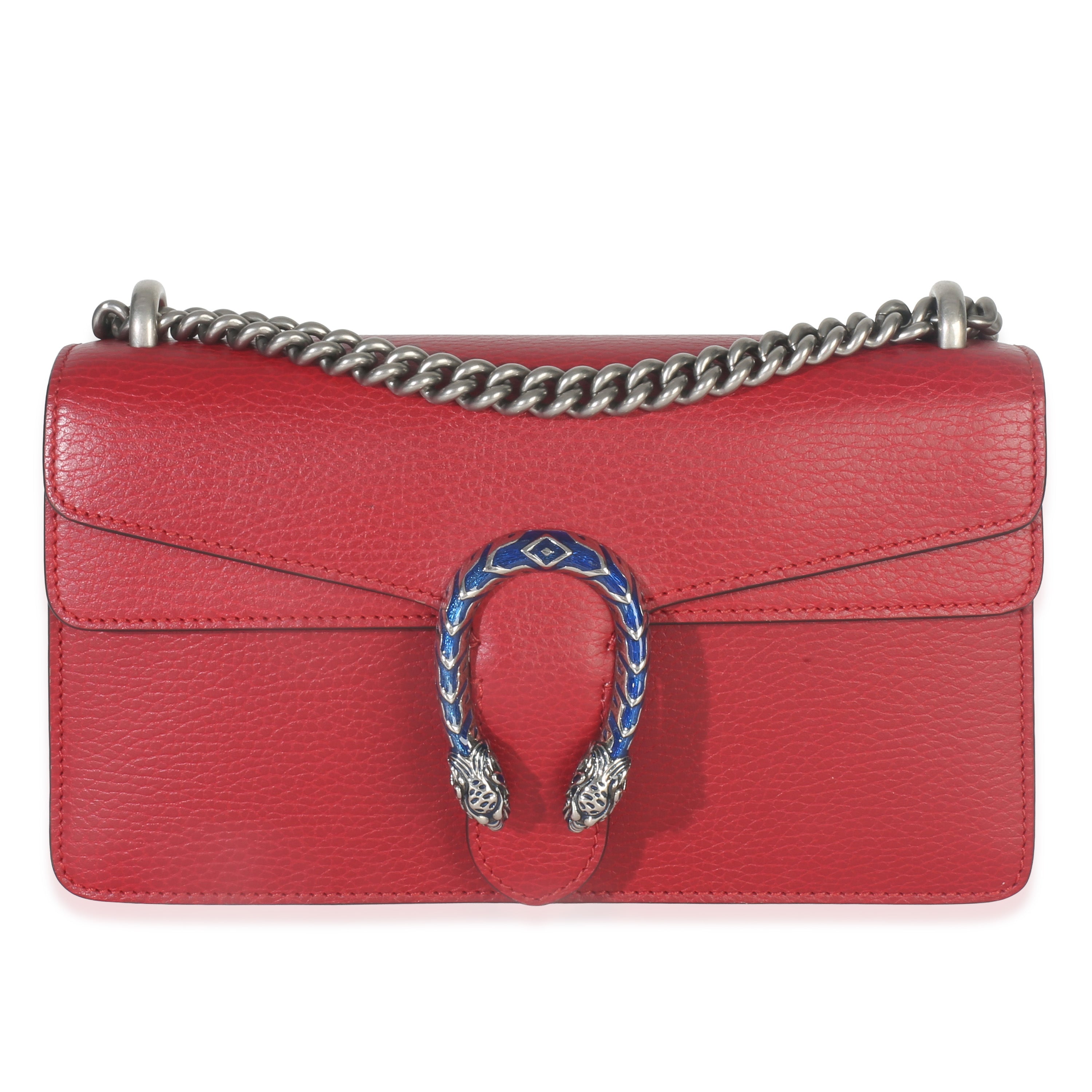 Gucci Red Pebbled Calfskin Small Dionysus Shoulder Bag