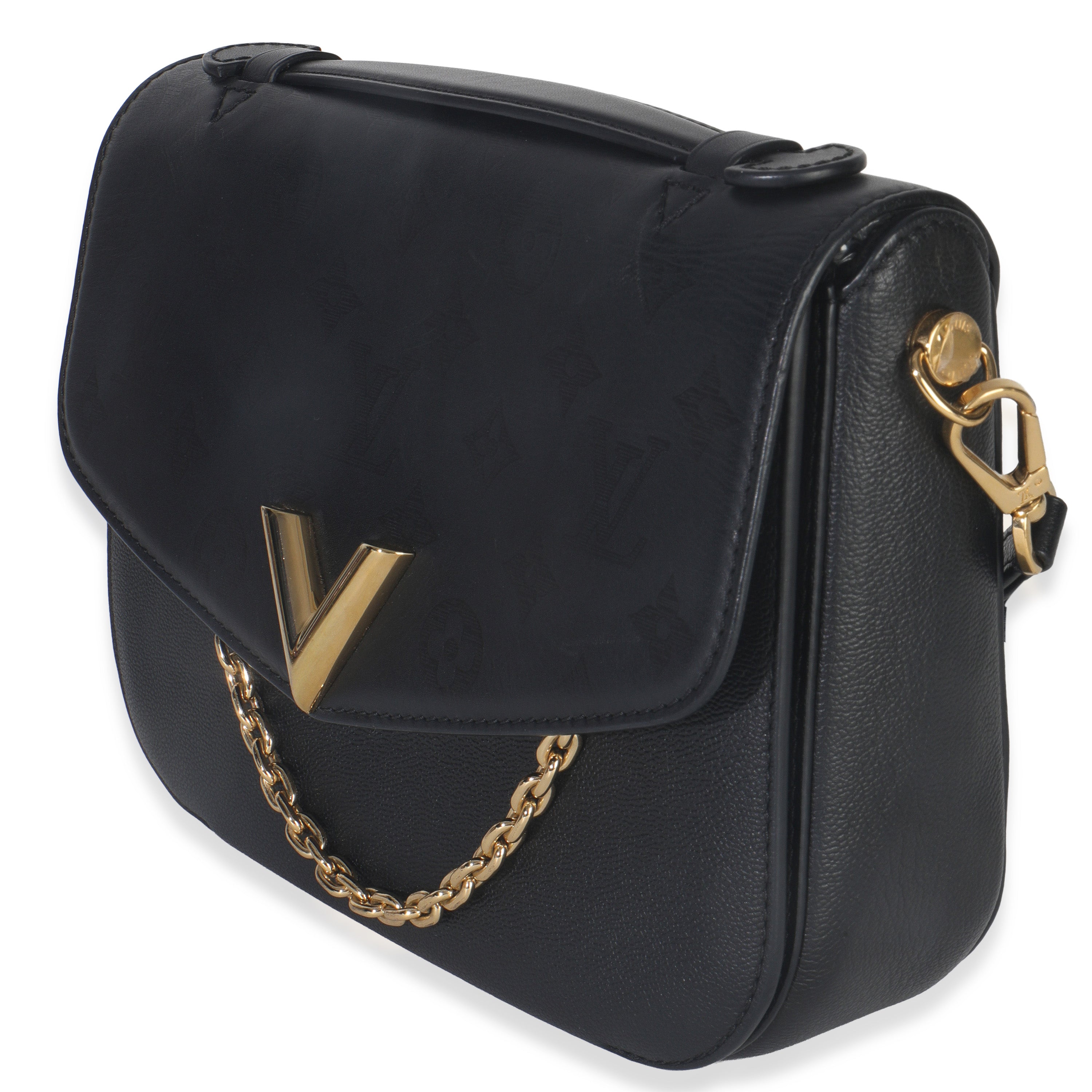 Louis Vuitton Black Monogram Calfskin Very Messenger Bag