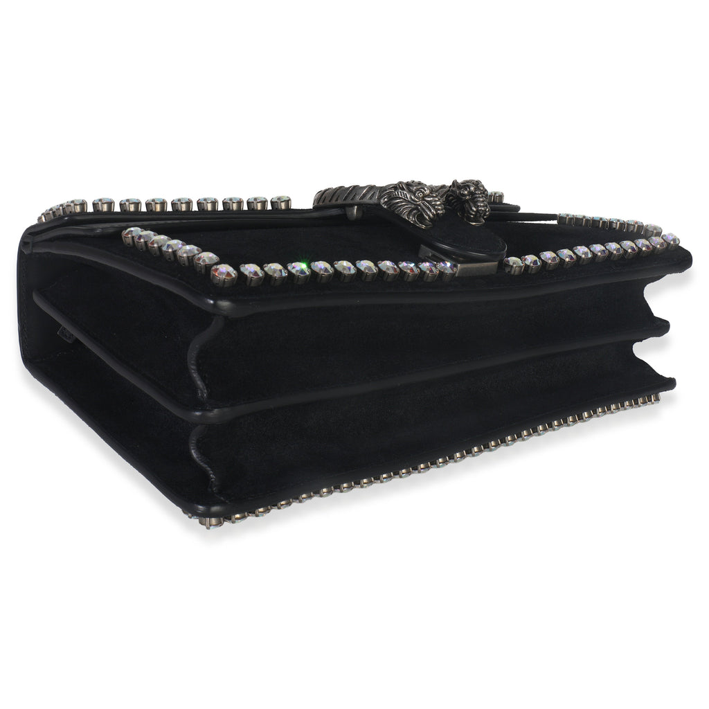 Gucci Black Suede Crystal Small Dionysus Shoulder Bag
