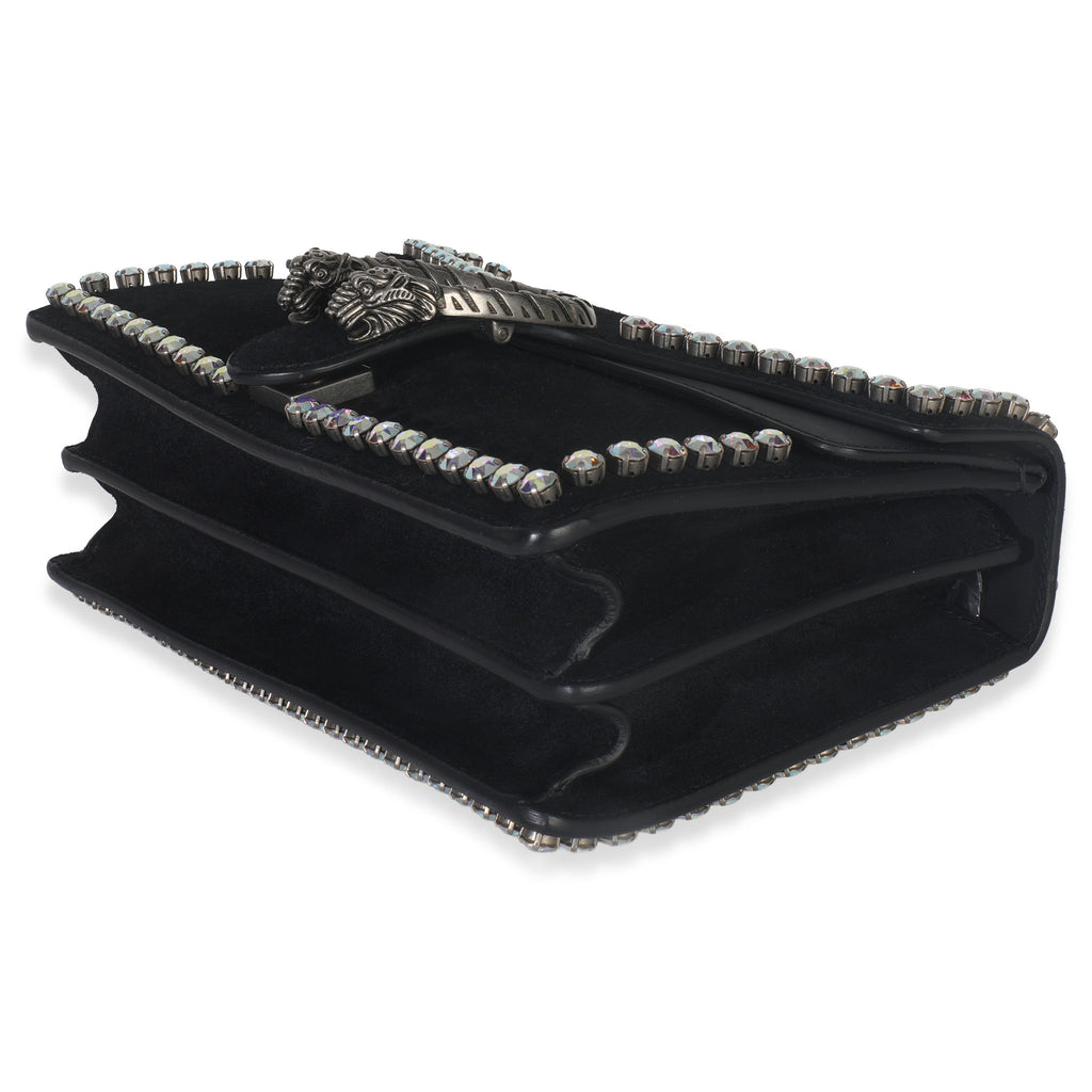 Gucci Black Suede Crystal Small Dionysus Shoulder Bag