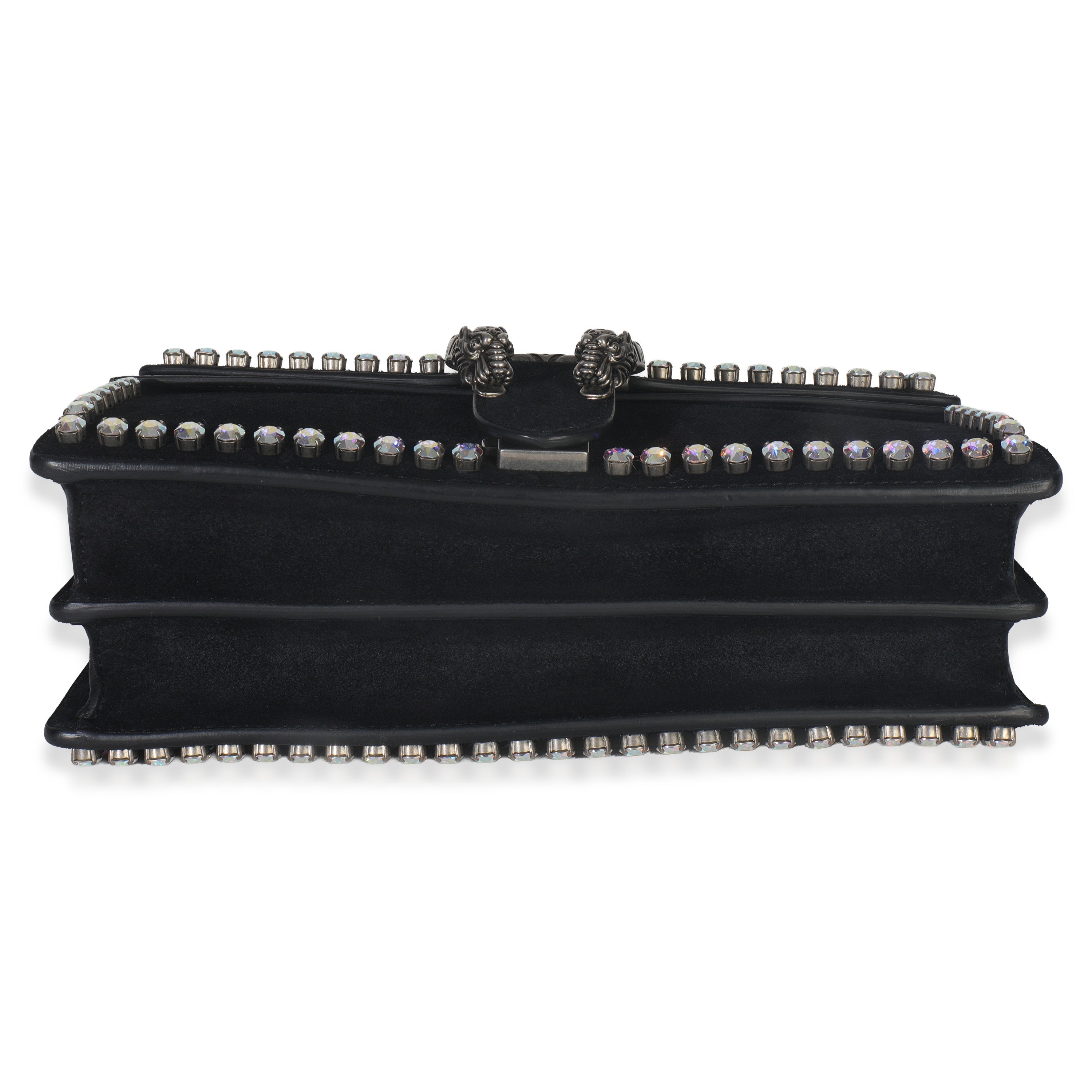 Gucci Black Suede Crystal Small Dionysus Shoulder Bag