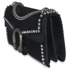 Gucci Black Suede Crystal Small Dionysus Shoulder Bag