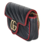 Gucci Black Matelasse Calfskin Torchon Super Mini Marmont Bag