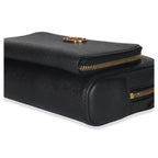 Christian Dior Black Grained Calfskin Caro Double Pouch