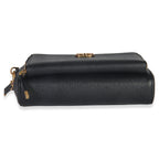 Christian Dior Black Grained Calfskin Caro Double Pouch