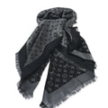 Louis Vuitton Silver Silk Wool Monogram Shine Shawl