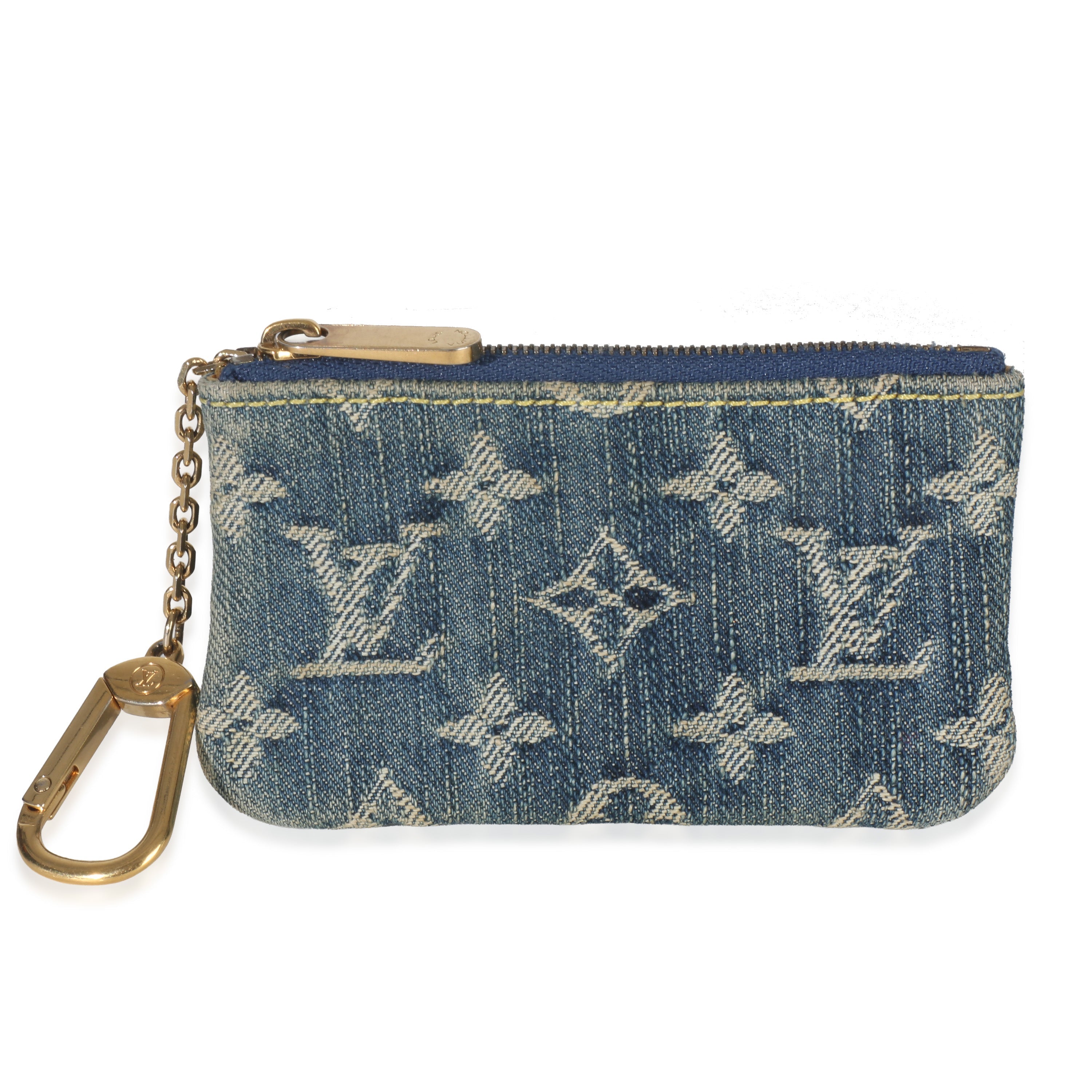 Louis Vuitton Blue Monogram Denim Pochette Cles Key Pouch