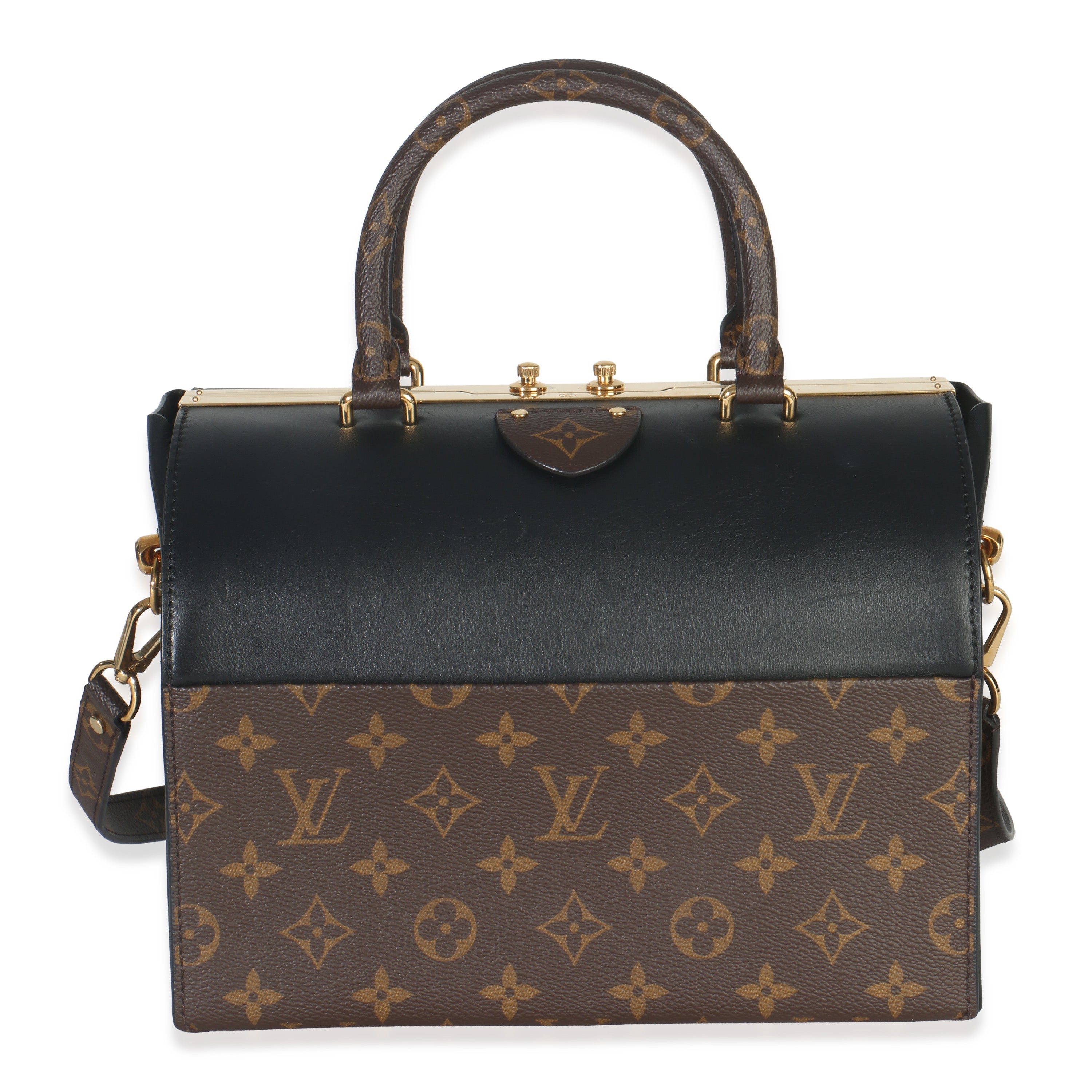 Louis Vuitton Black Calfskin Monogram Doctor Speedy 25
