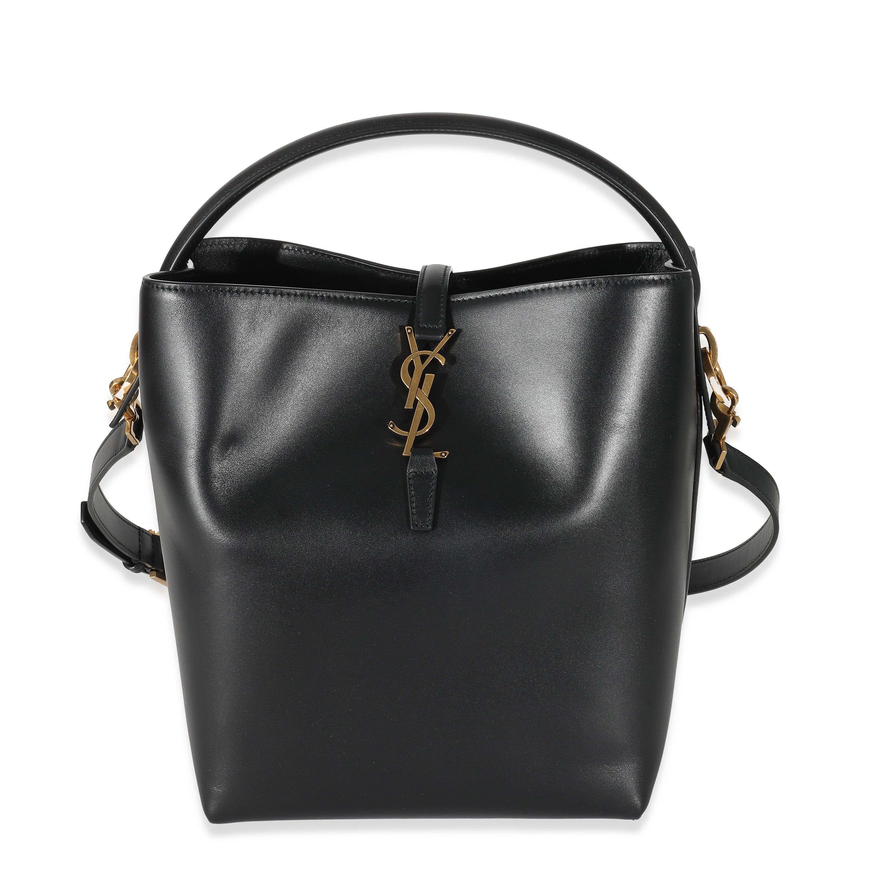 Saint Laurent Black Shiny Calfskin Small Le 37 Bucket Bag
