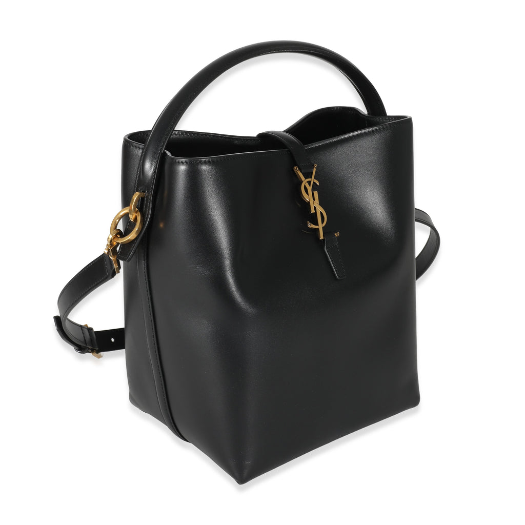 Saint Laurent Black Shiny Calfskin Small Le 37 Bucket Bag