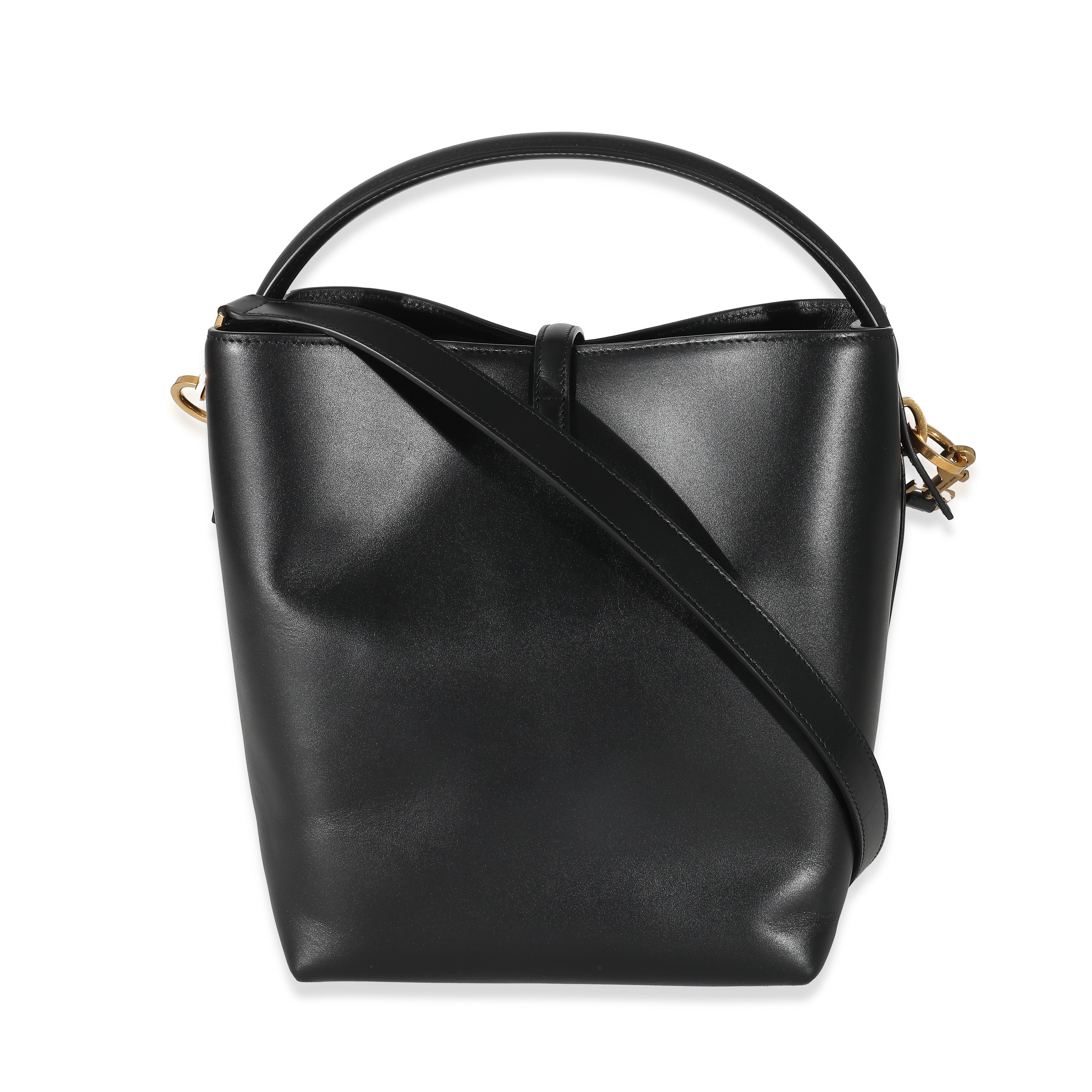 Saint Laurent Black Shiny Calfskin Small Le 37 Bucket Bag