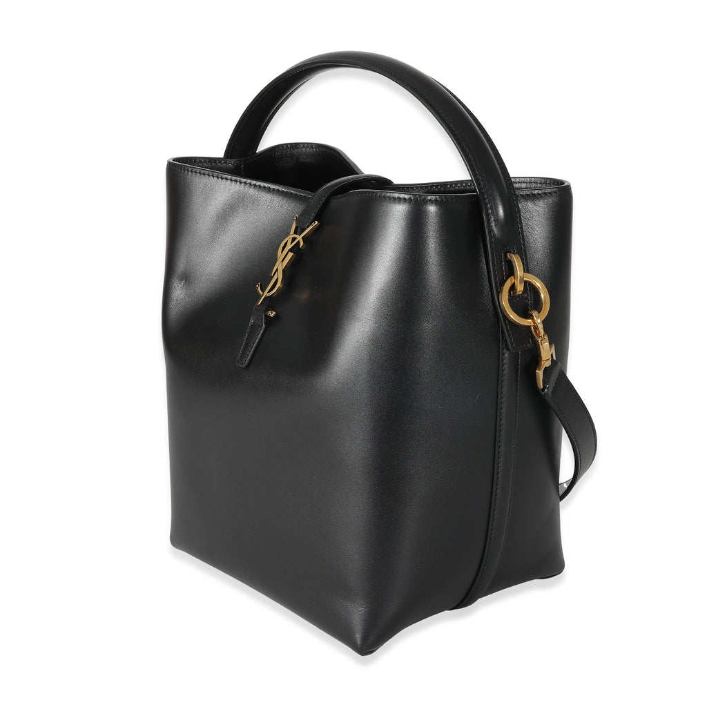 Saint Laurent Black Shiny Calfskin Small Le 37 Bucket Bag