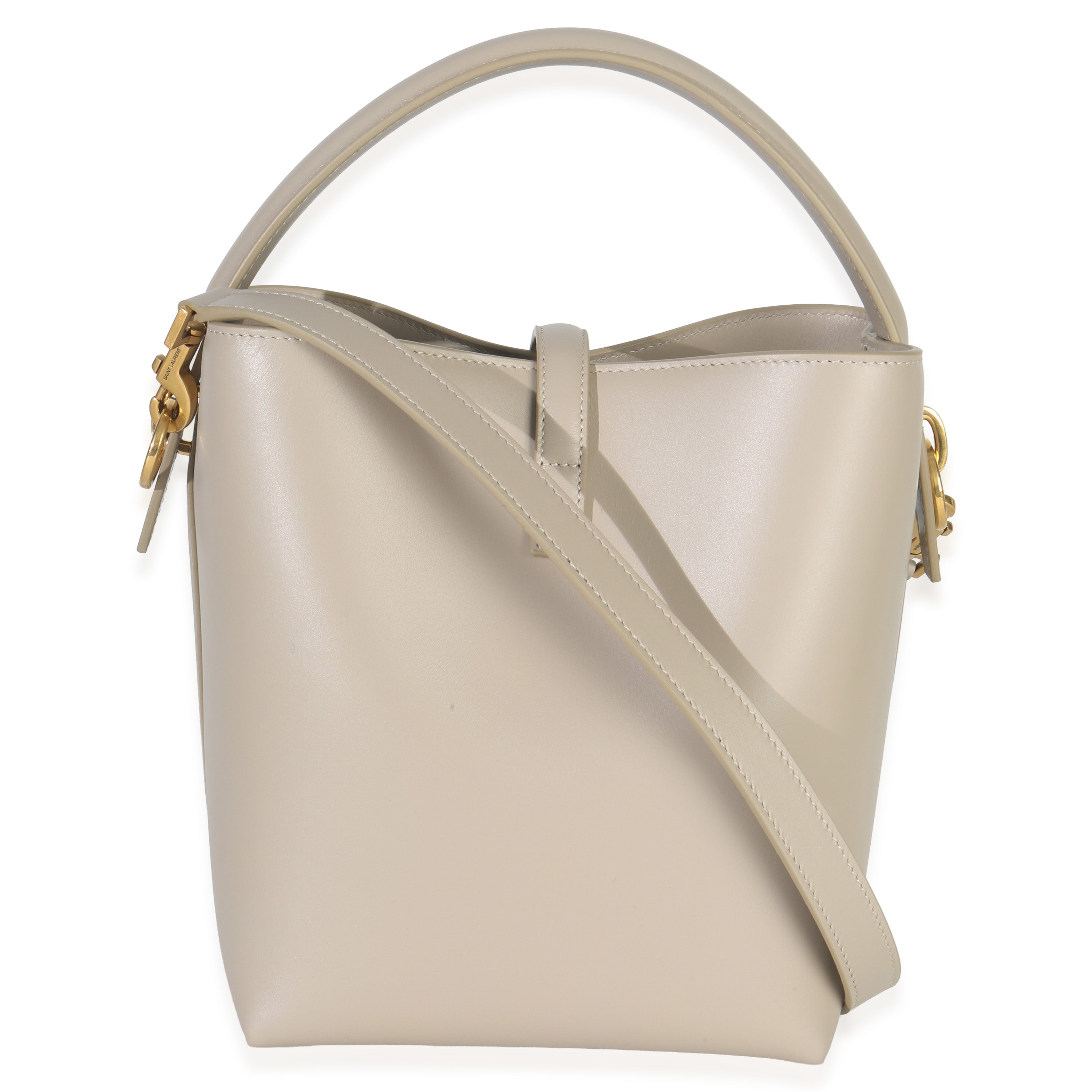 Saint Laurent Beige Calfskin Small Le 37 Bucket Bag