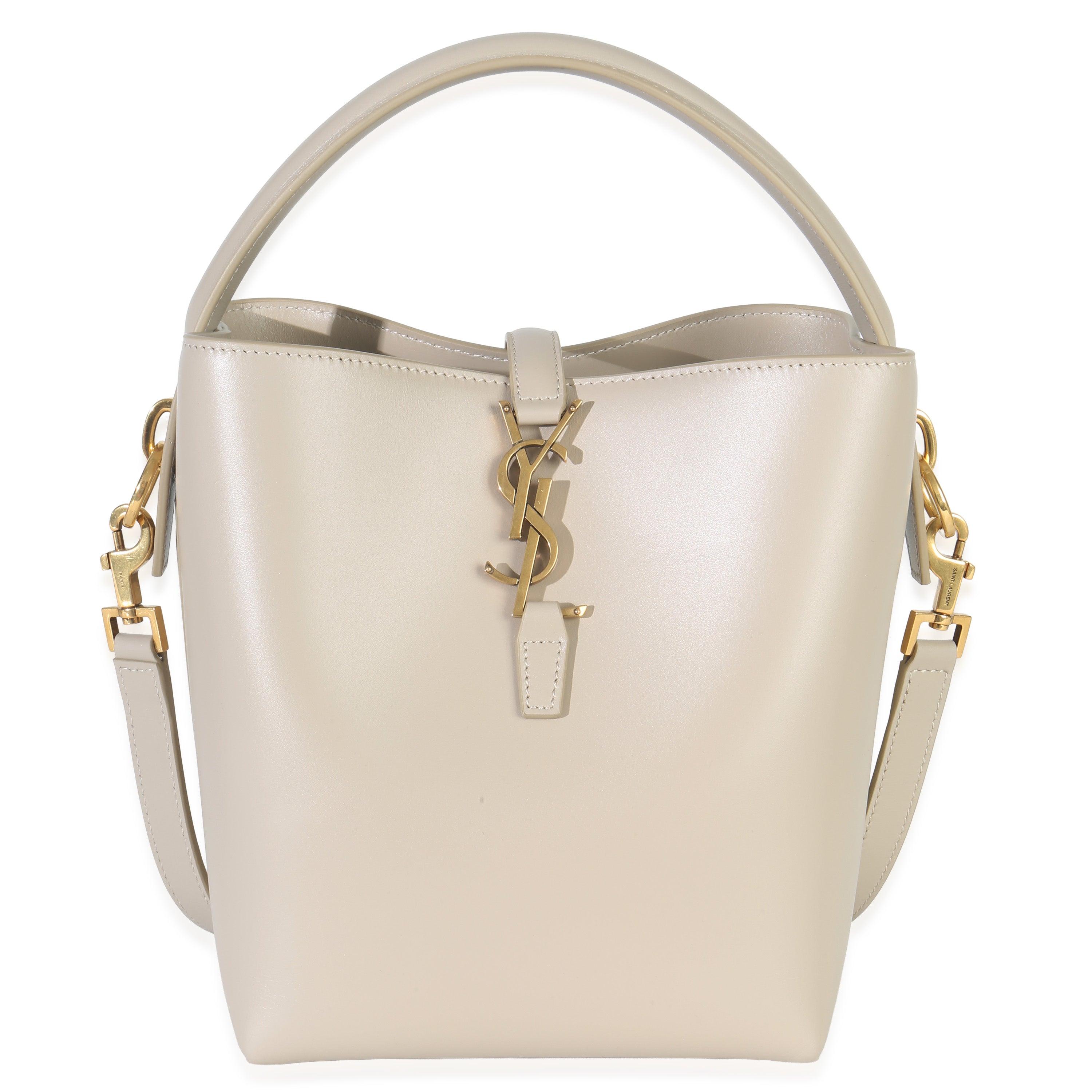 Saint Laurent Beige Calfskin Small Le 37 Bucket Bag